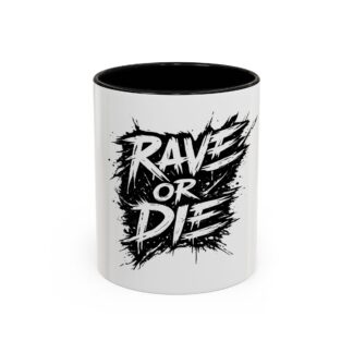 Rave or Die hrnek - barevný vnitřek